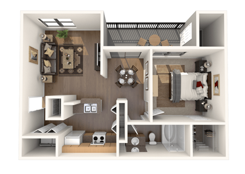 the 1122 square foot1 floor plan  studio